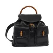 Pre-owned Leather backpacks Gucci Vintage , Black , Dames