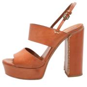 Pre-owned Leather sandals Chloé Pre-owned , Brown , Dames