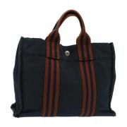 Pre-owned Canvas handbags Hermès Vintage , Blue , Dames