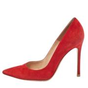 Pre-owned Suede heels Gianvito Rossi Pre-owned , Red , Dames