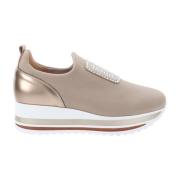 Comfortabele Stoffen Sneakers Cinzia Soft , Beige , Dames