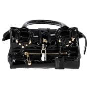 Pre-owned Leather handbags Burberry Vintage , Black , Dames