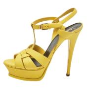 Pre-owned Leather sandals Yves Saint Laurent Vintage , Yellow , Dames