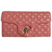 Pre-owned Leather wallets Bvlgari Vintage , Pink , Dames