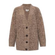 Cardigan met logo Maison Margiela , Brown , Dames