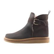 Vigga Gevoerde Laars Nubuck Nature Footwear , Gray , Dames