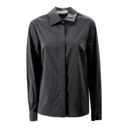 Zwarte Poplin Overhemd met Lange Mouwen D.Exterior , Black , Dames