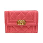 Pre-owned Leather wallets Chanel Vintage , Pink , Dames