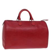 Pre-owned Leather handbags Louis Vuitton Vintage , Red , Dames