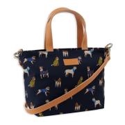 Kleine blauwe shopper tas voor vrouwen met hondenmotief Gallo , Multic...