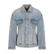 Blauwe Denim Jack voor Vrouwen Balenciaga , Blue , Dames