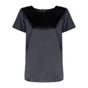 Zwarte Zijden Top Emporio Armani , Black , Dames