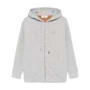 Katoenen Jersey Hoodie met Rits Fendi , Gray , Dames