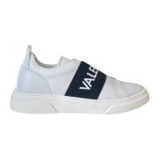 Witte Leren Instap Sneaker met Elastische Band Valentino , White , Her...