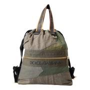 Camouflage Patchwork Rugzak Tas Dolce & Gabbana , Green , Heren