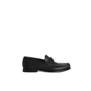 Klassieke Loafer Stijl Zwarte Platte Schoenen Salvatore Ferragamo , Bl...