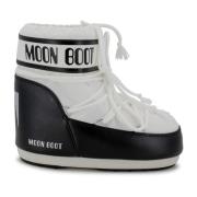 Witte canvas platte schoenen met logo Moon Boot , White , Dames