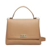 Stijlvolle Leren Tas voor Vrouwen Patrizia Pepe , Beige , Dames