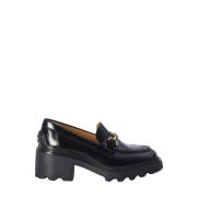 Zwarte platte loafers met metalen ketting Tod's , Black , Dames