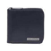 Wallet with zip in black palmellato leather Baldinini , Black , Heren