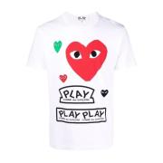 Witte T-shirts en Polos met Stijl Comme des Garçons Play , White , Her...