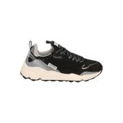 Zwarte Sneakers voor Actieve Levensstijl RUN OF , Black , Heren