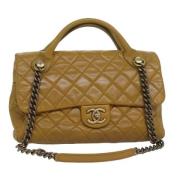 Pre-owned Leather chanel-bags Chanel Vintage , Brown , Dames