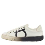 Pre-owned Leather sneakers Salvatore Ferragamo Pre-owned , White , Dam...