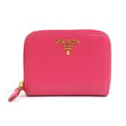 Pre-owned Leather wallets Prada Vintage , Pink , Dames