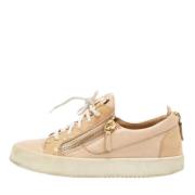 Pre-owned Leather sneakers Giuseppe Zanotti Pre-owned , Beige , Dames