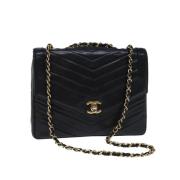 Pre-owned Leather handbags Chanel Vintage , Black , Dames