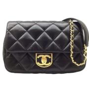 Pre-owned Leather chanel-bags Chanel Vintage , Black , Dames