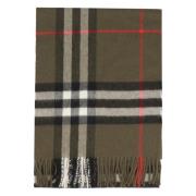 Luxe Geruite Cashmere Sjaal Burberry , Green , Dames