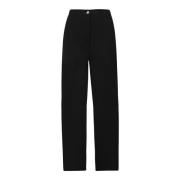 Wijde Crepon Broek Rechte Pijp Liviana Conti , Black , Dames