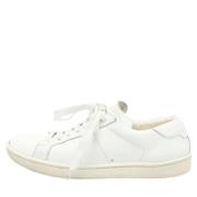 Pre-owned Leather sneakers Yves Saint Laurent Vintage , White , Dames