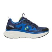 Sportieve Sneaker in Blauwe Textiel Sun68 , Blue , Heren