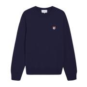 Patch Regular R-Neck Jumper Maison Kitsuné , Blue , Heren