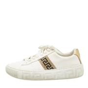 Pre-owned Leather sneakers Versace Pre-owned , White , Dames