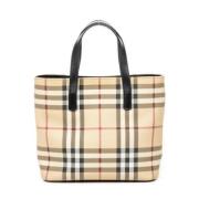 Pre-owned Coated canvas handbags Burberry Vintage , Beige , Dames