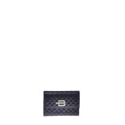 Wallet in black quilted leather leather Baldinini , Black , Dames