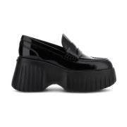 Zwarte Lakleren Instap Schoenen Hogan , Black , Dames