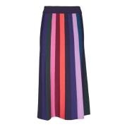 Gestreepte Katoenen Rok Onder De Knie PS By Paul Smith , Multicolor , ...