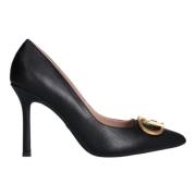 Zwarte platte schoenen met logogesp Liu Jo , Black , Dames