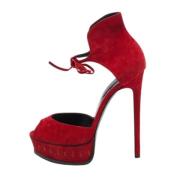 Pre-owned Suede sandals Casadei Pre-owned , Red , Dames