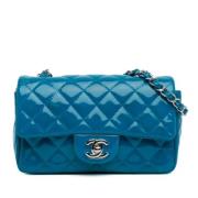 Pre-owned Leather shoulder-bags Chanel Vintage , Blue , Dames