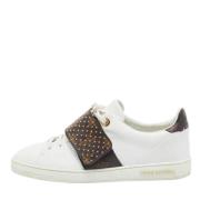 Pre-owned Coated canvas sneakers Louis Vuitton Vintage , White , Dames