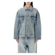 Licht Indigo Zandloper Denim Jack Balenciaga , Blue , Dames