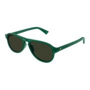 Groene pilot zonnebril met gouden decoratie Bottega Veneta , Green , H...