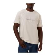 Chenille Monologo Tee Calvin Klein , Beige , Heren