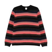 Gestreepte Lamswol Ronde Hals Trui Paul Smith , Multicolor , Heren